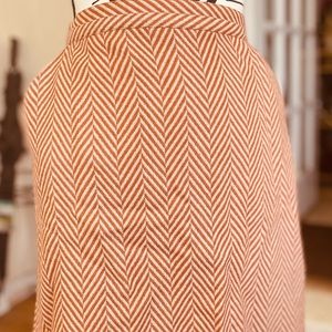 Tucker Orange Chevron Midi Skirt